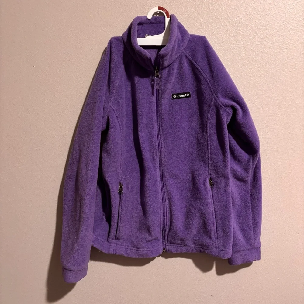 Columbia Deep Purple Full-Zip Fleece Jacket Kids L - Picture 1 of 4